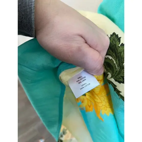 Anna Cate Zander Dress Aqua Floral Cotton Linen Mini Old Money Sleeveless Size M - Picture 7 of 11